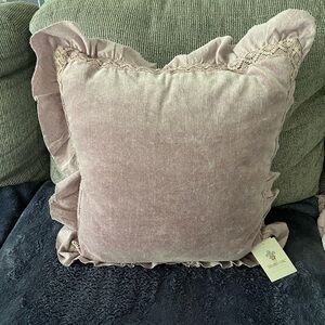 Shabby chic decorative pillow purple